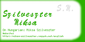 szilveszter miksa business card